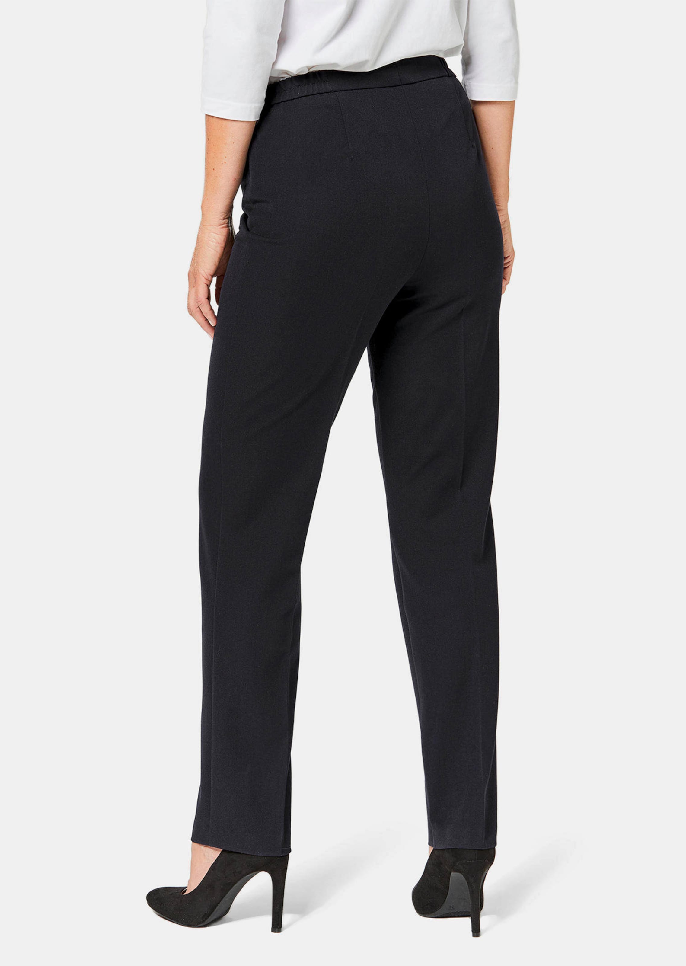 Confortable pantalon CARLA avec pli - marine - Gr. 52 de Goldner Fashion
