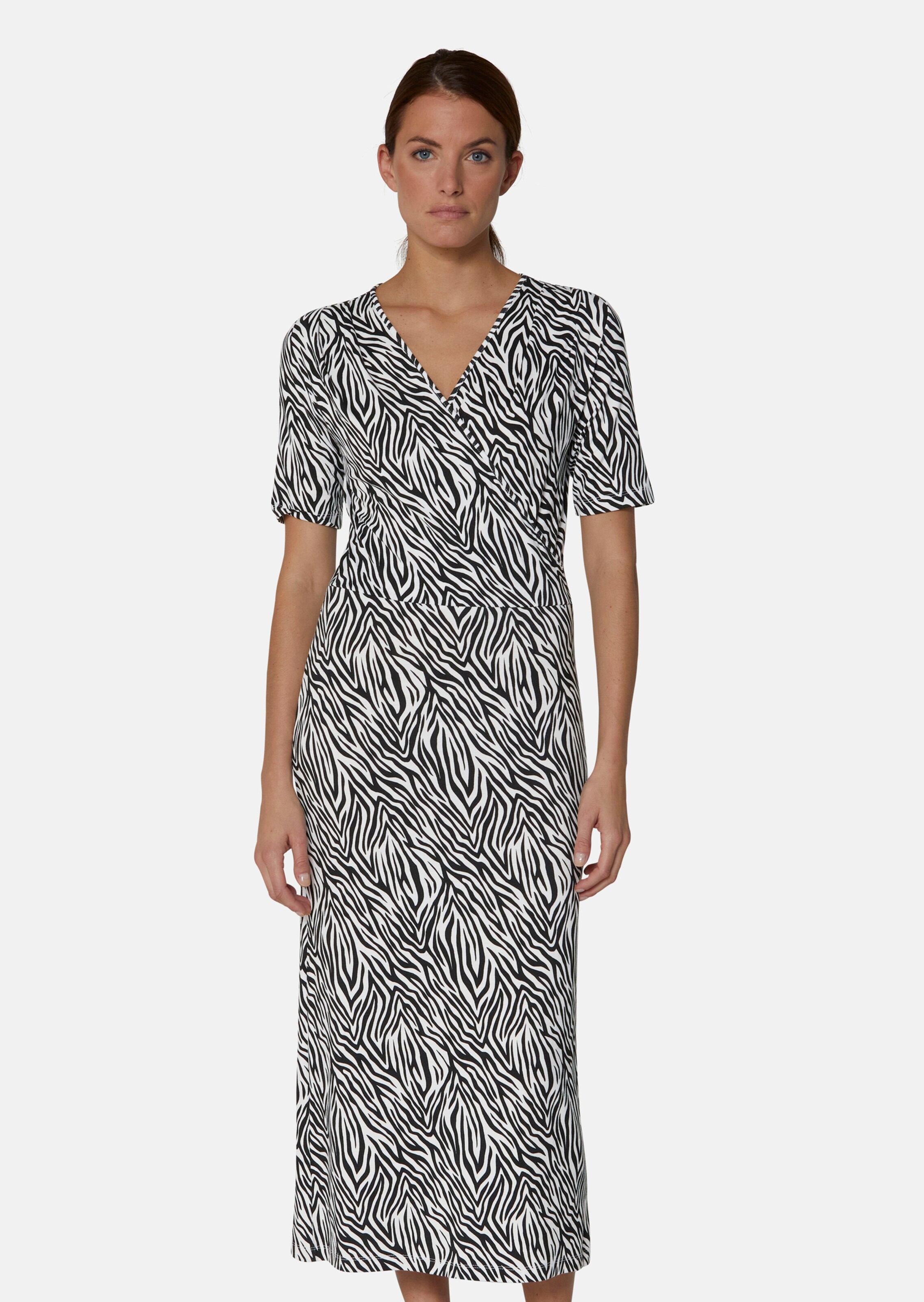Midikleid mit V-Ausschnitt und kurzem Ärmel