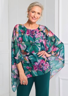 Blusenshirt mit Überwurf aus Chiffon thumbnail 7