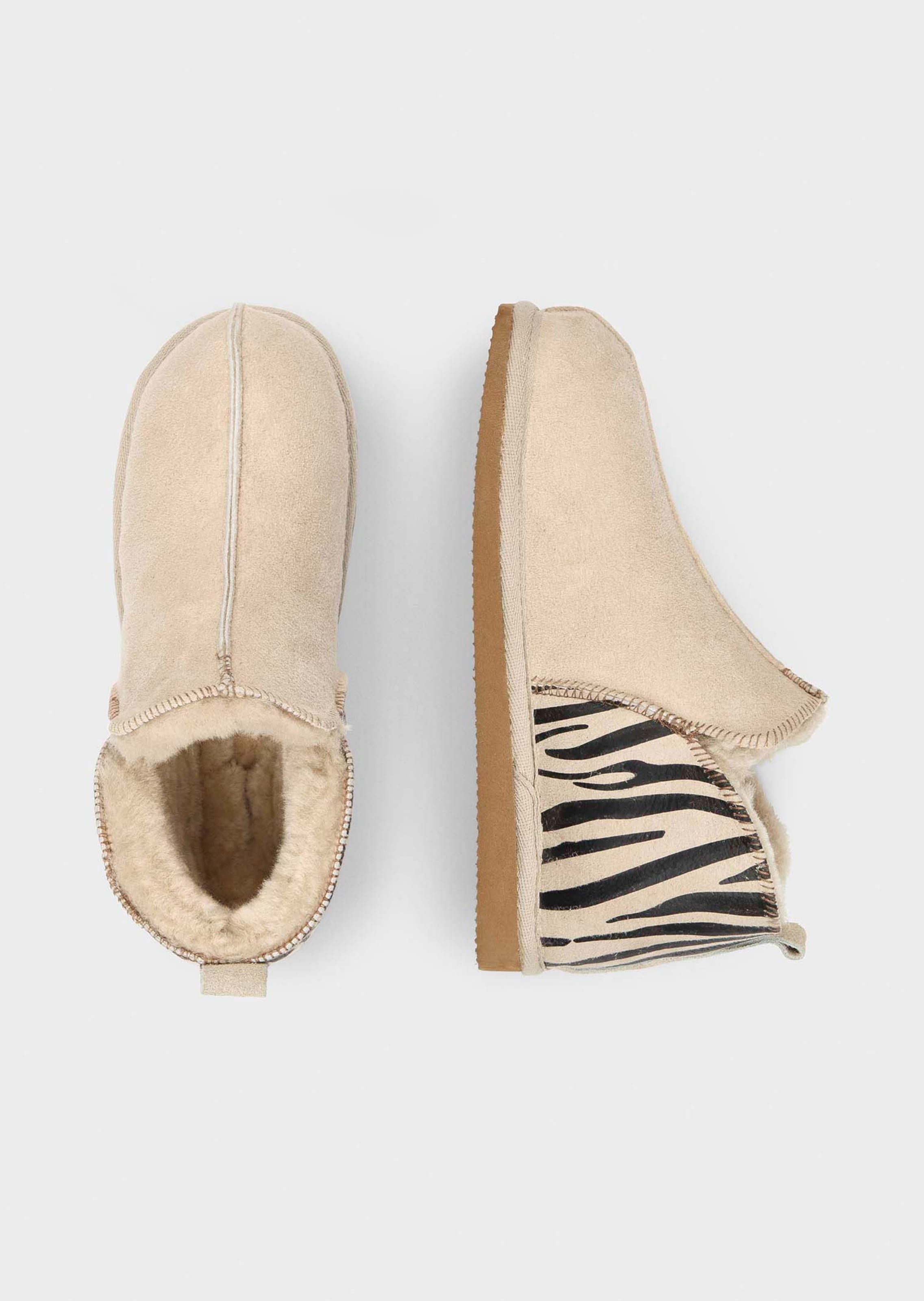 Kotitossut - beige / musta / kuvioll. - Gr. 38 - Goldner Fashion