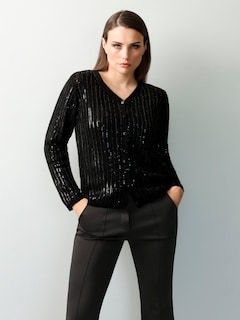 Strickjacke mit filigranem Paillettenbesatz thumbnail 7