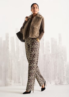 Weite Jerseyhose mit Leopardenmuster thumbnail 7
