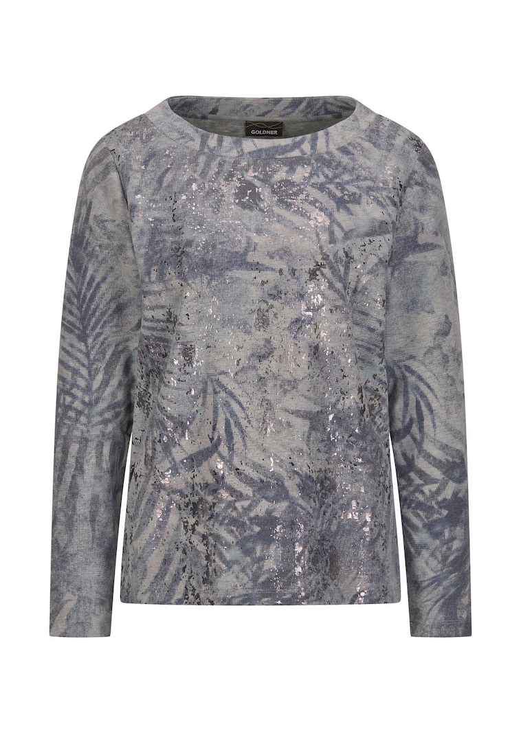Sweatshirt in Metallic-Optik