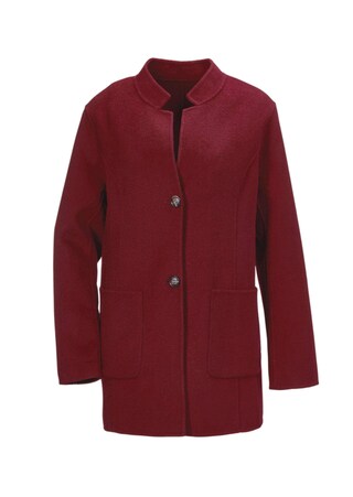 tummanpunainen Moderni takki villasekoitekangasta