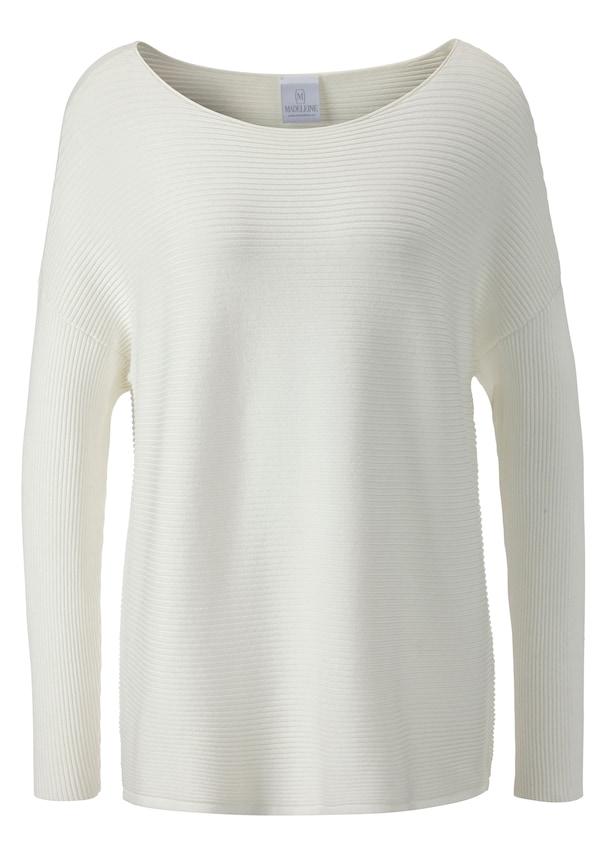 Cross-ribbed knitted jumper with long sleeves