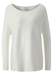 Quergerippter Strick-Pullover mit langen Ärmeln thumbnail 1