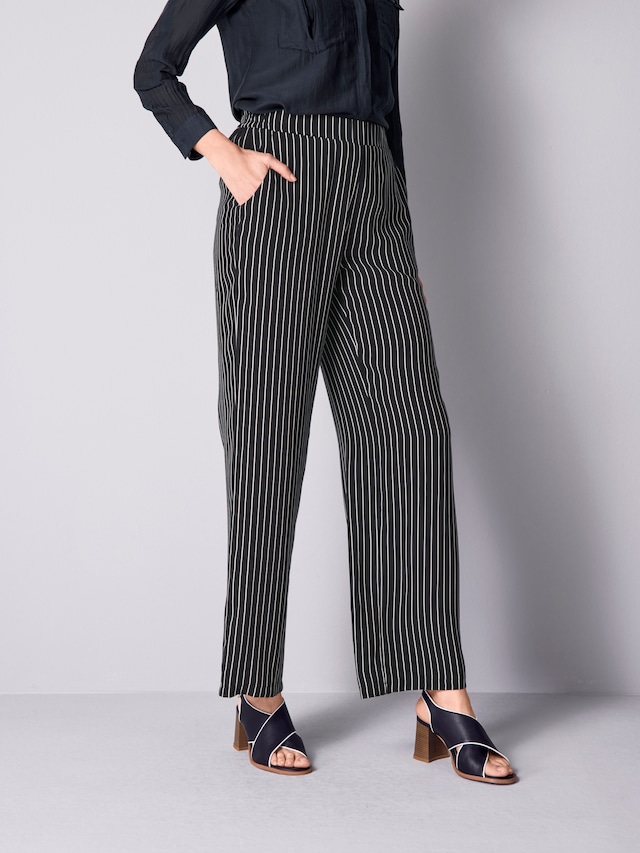 Wideleg Hose in Streifenoptik