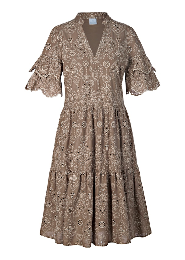 Dress with eyelet embroidery and ruffles 5