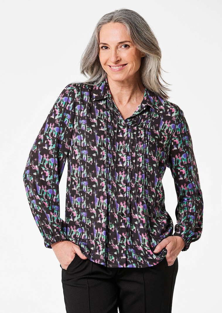 Druckbluse mit Minimalmuster