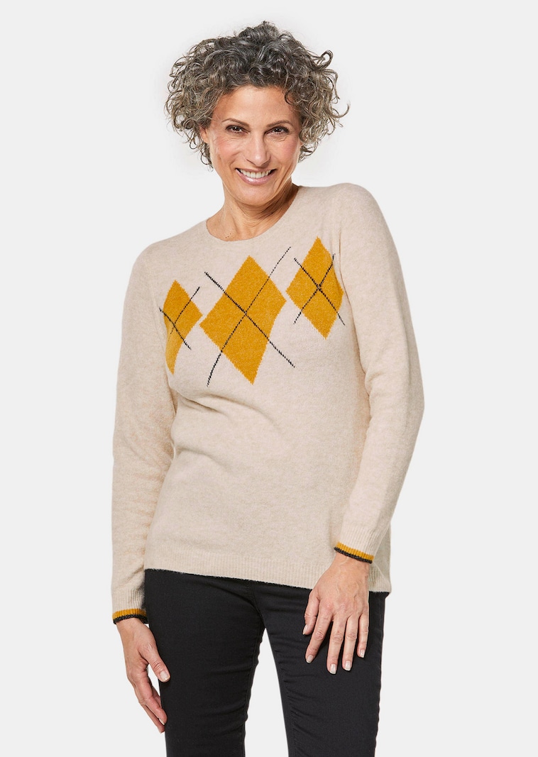Weicher Pullover mit hochwertiger Intarsie