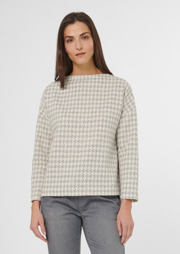 Sweatshirt with pepita pattern