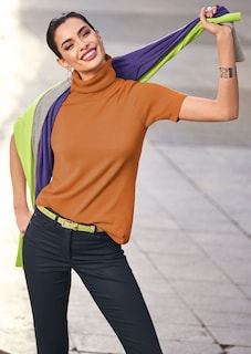 Rollkragenpullover mit kurzem Arm thumbnail 2