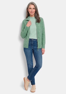 Strickjacke in Rippenstruktur mit Reißverschluss thumbnail 2
