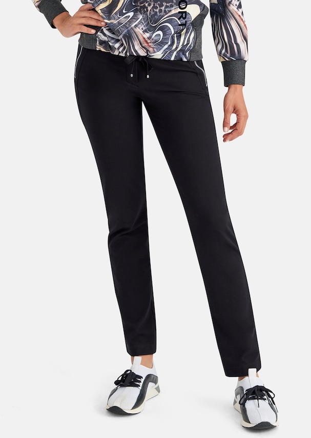 Slim-fit comfort trousers in lightweight textured fabric