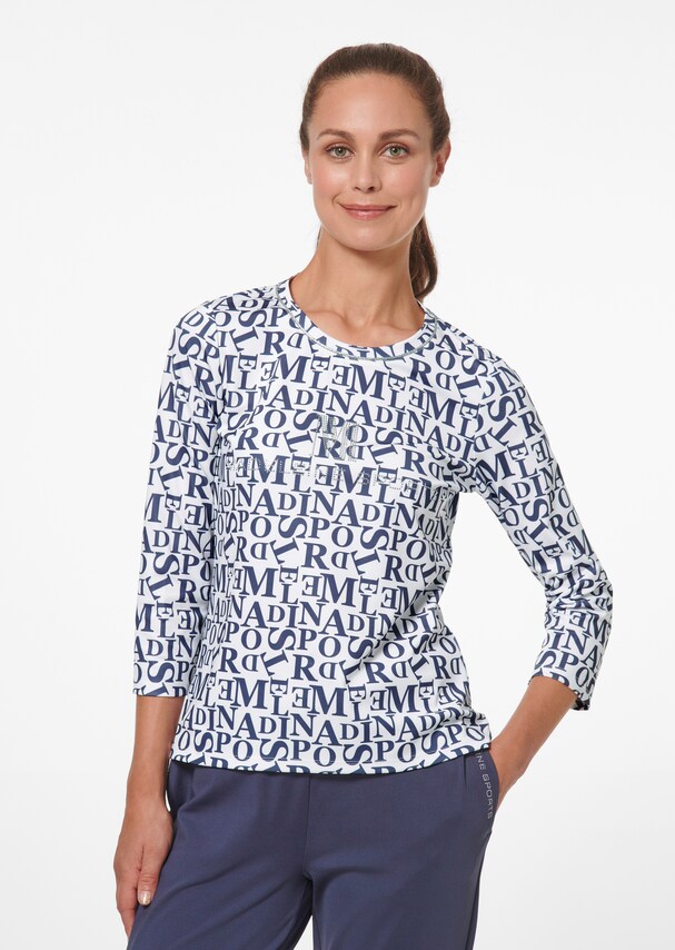 Shirt with 3/4 sleeves and letter print