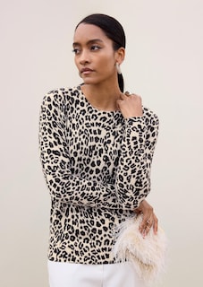 Kaschmirpullover mit Leopardenmuster thumbnail 7