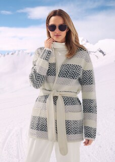 Verschlusslose Strickjacke mit Bindeband thumbnail 7