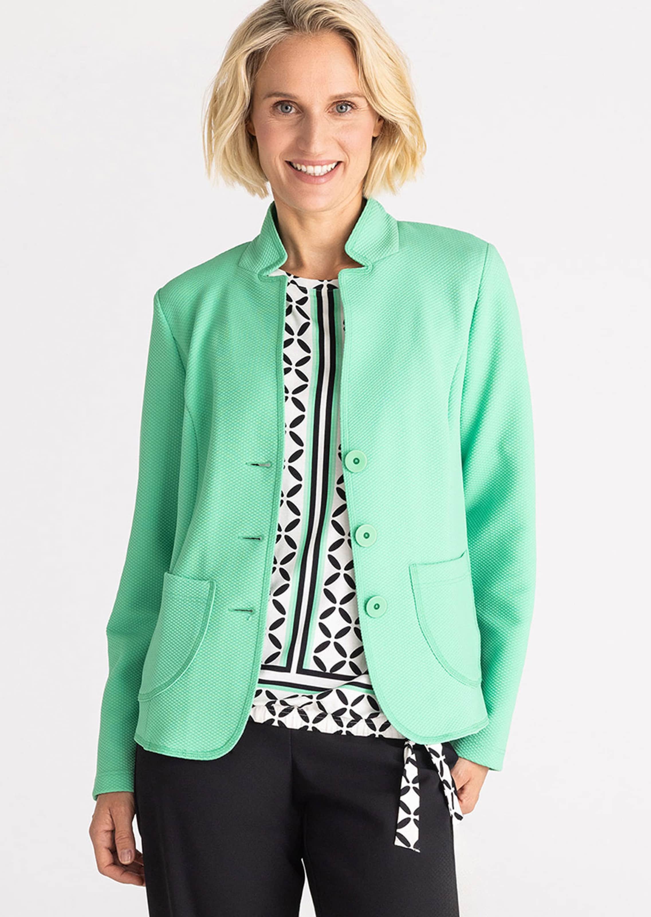 Jersey-Blazer mit kleinem Stehkragen