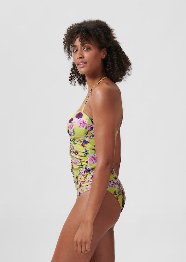 Topkini with draping and floral print 3