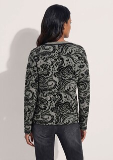 Pull jacquard avec encolure en V thumbnail 3