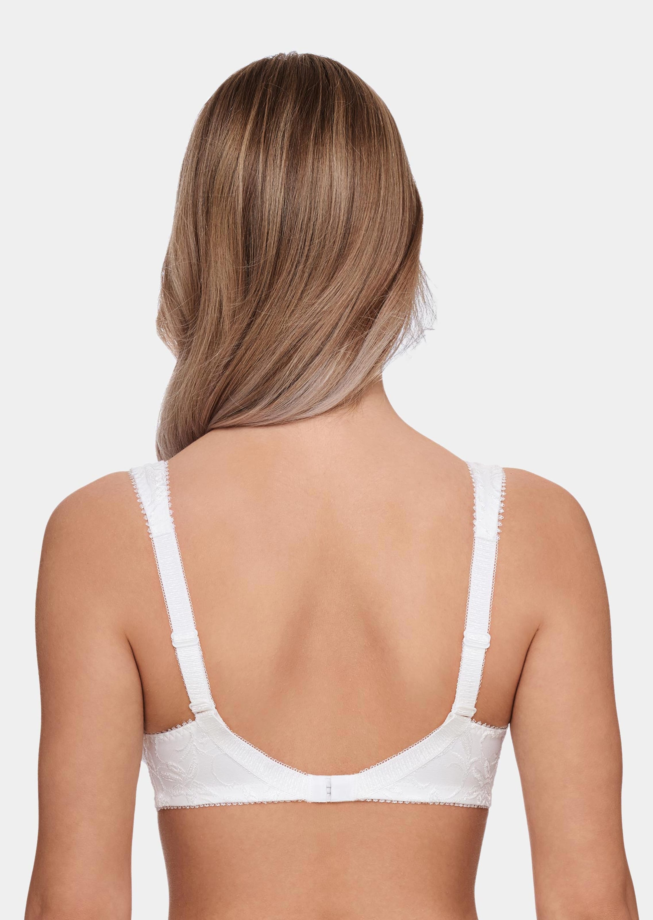 Soutien-gorge sans armature en coton et dentelle - blanc - Gr. 115 C de Goldner Fashion