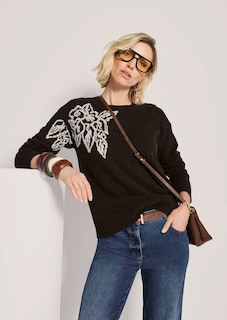 Strickpullover mit Blumenmotiv thumbnail 4