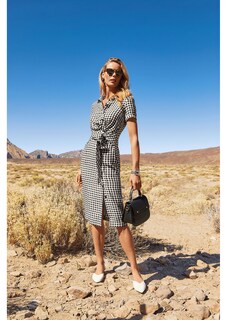 Check dress with short sleeves thumbnail 7