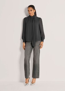 Chiffon-Bluse mit Stehkragen und Schluppe thumbnail 2