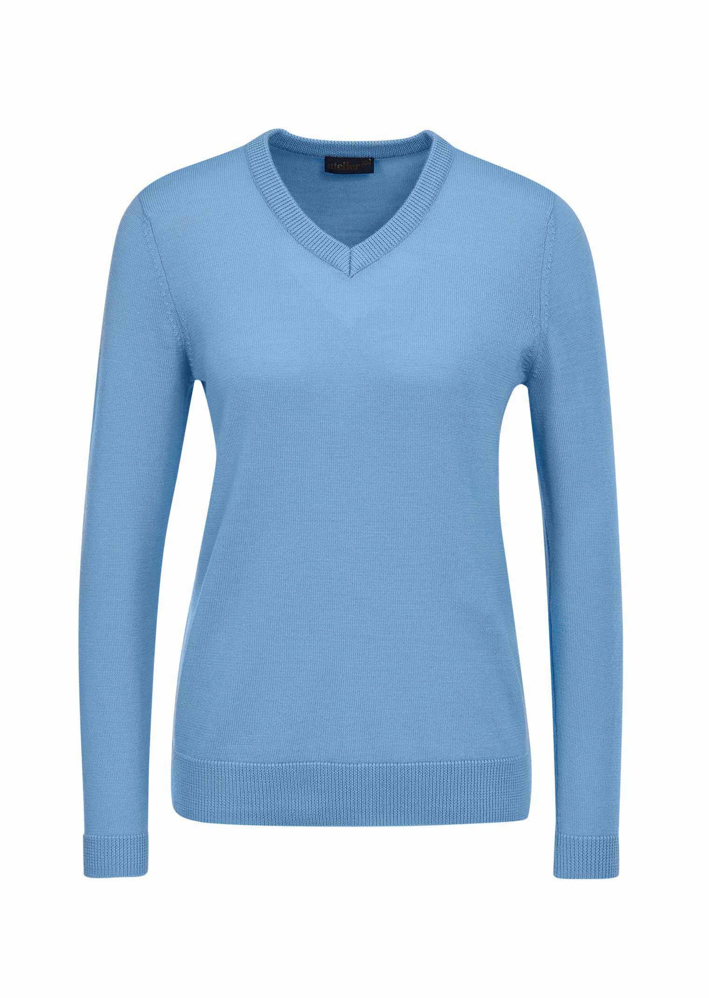 Atmungsaktiver Merinopullover mit V-Ausschnitt