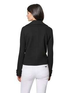 Double-breasted short blazer in boiled wool thumbnail 3