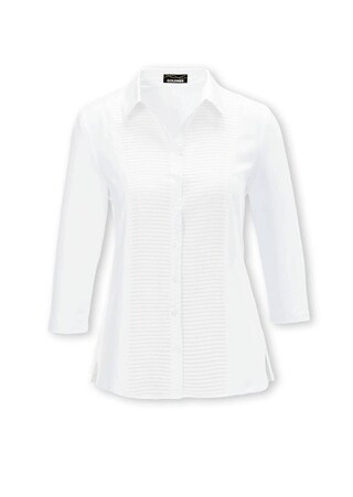 weiß Jersey blouse met etskant-inzet