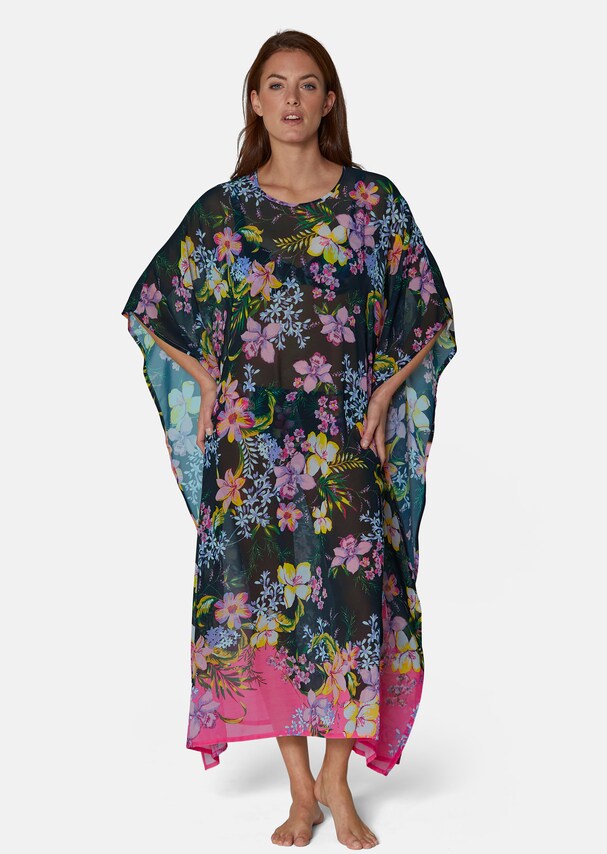 Kaftan with floral exotic print 1