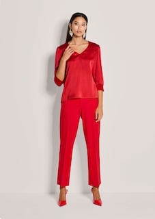 Blusenshirt aus Seidenstretch mit V-Ausschnitt thumbnail 2