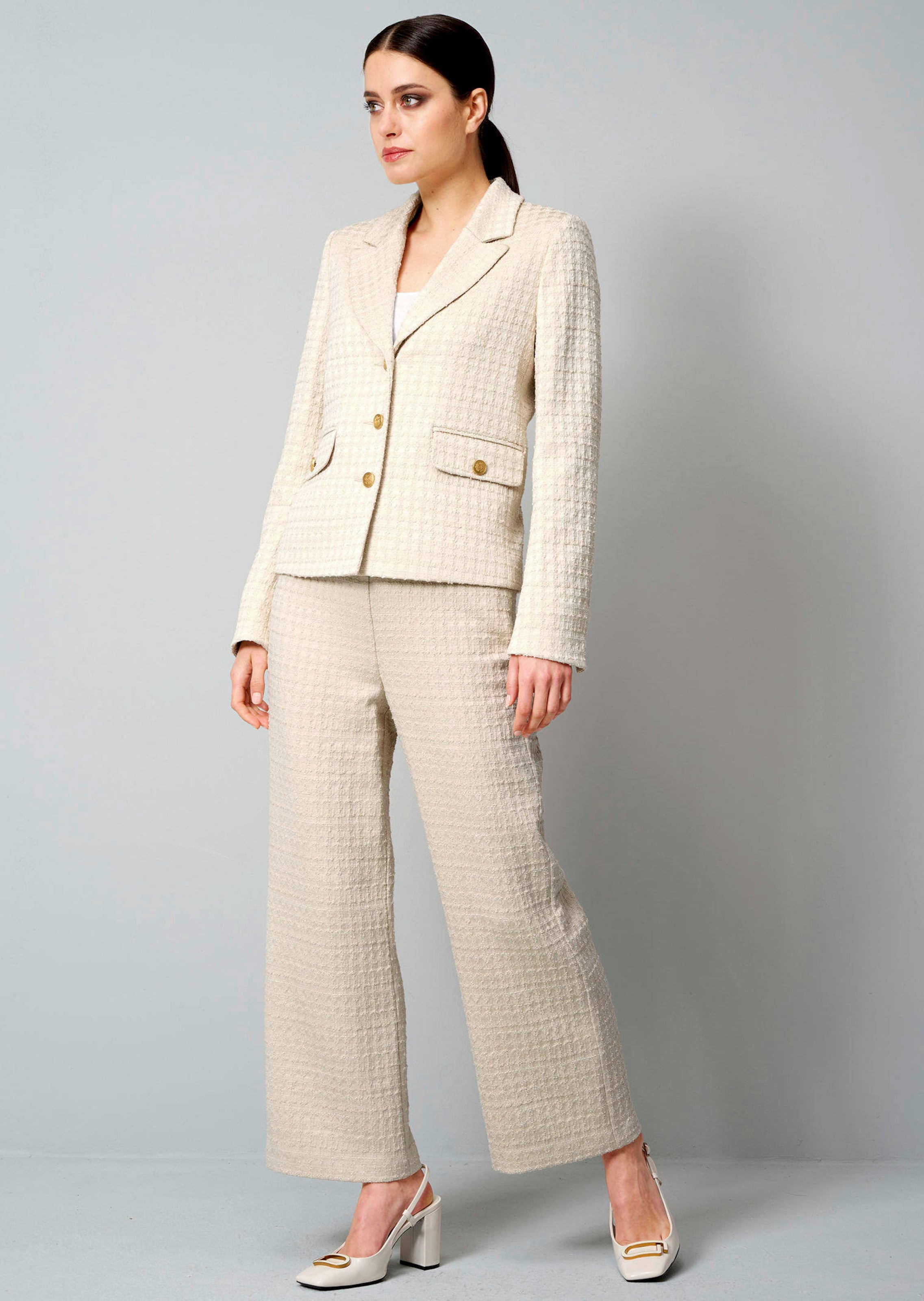 Elegantti buklee-bleiseri - kivenharmaa - Gr. 34 - Goldner Fashion