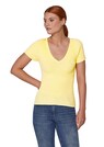 Figurbetonter Rippen-Pullover mit V-Ausschnitt thumbnail 1