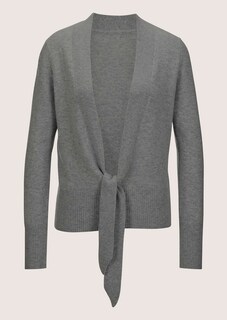 Kaschmir-Strickjacke mit tiefem V-Ausschnitt und Bindeband thumbnail 6