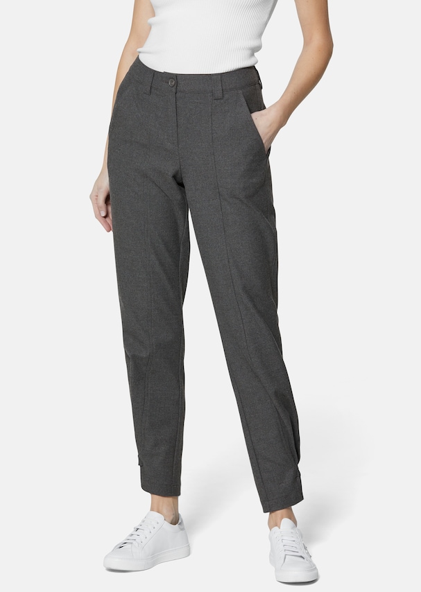Tapered stretch trousers with hem ties