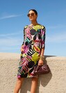H-line dress with floral print and 3/4-length sleeves thumbnail 7