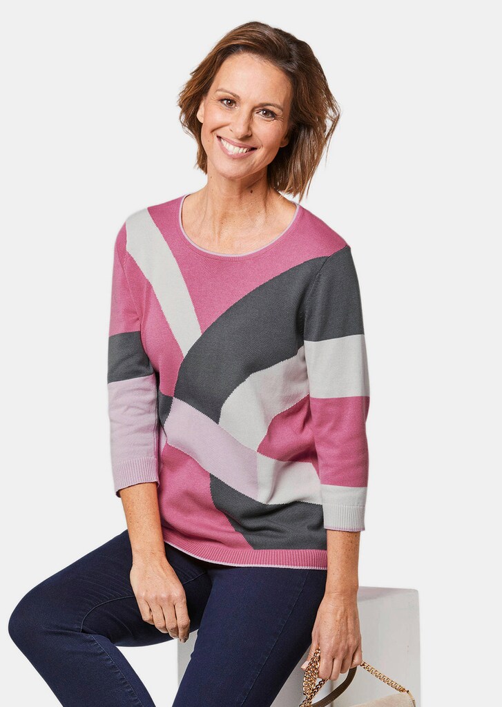 Figurschmeichelnder Pullover aus reiner Baumwolle