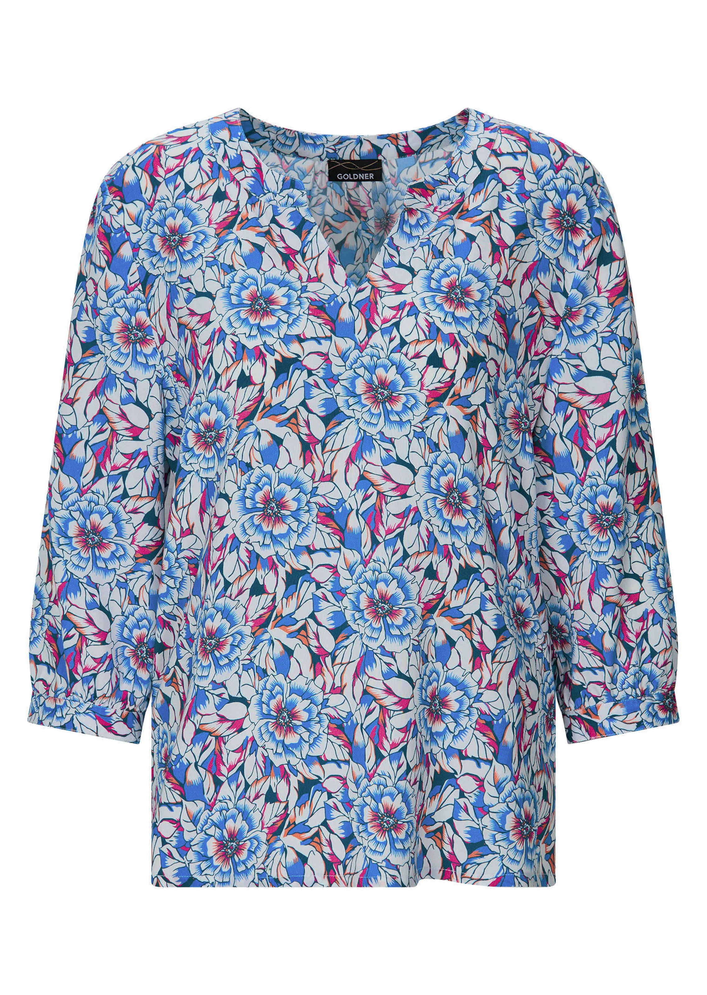 Viskose-Bluse mit Blumenmuster