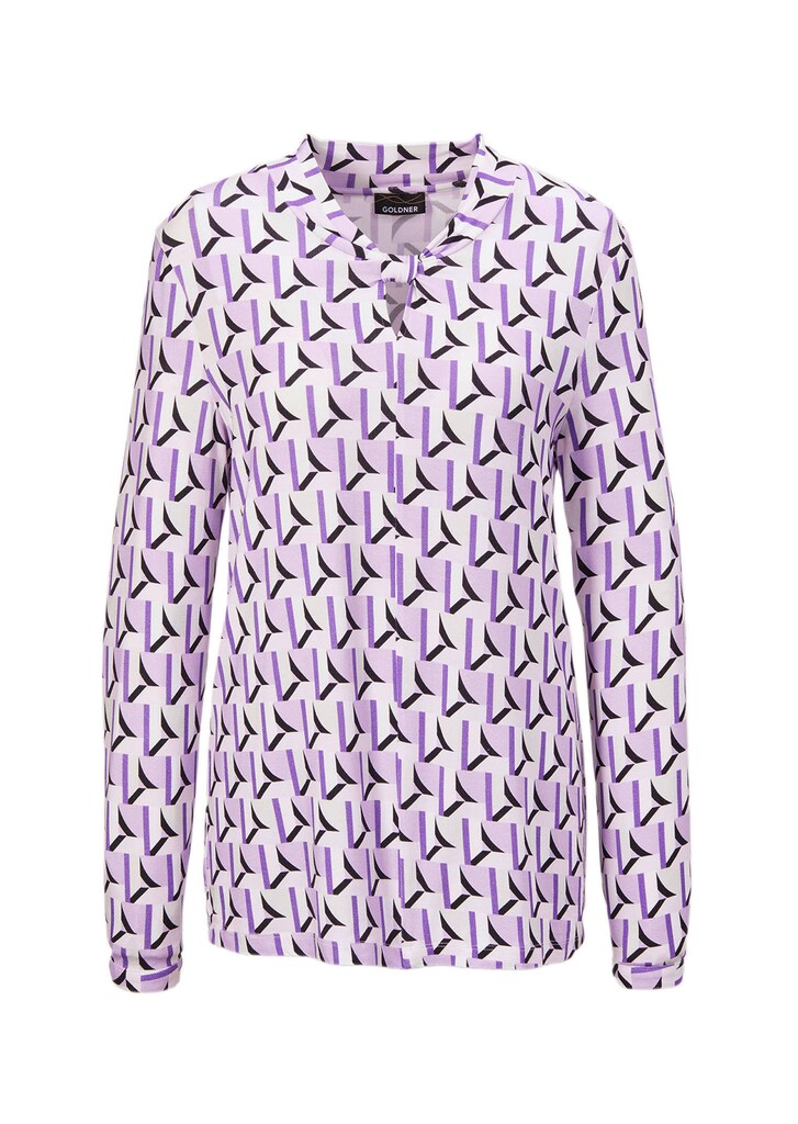 Schönes Druckshirt mit außergewöhnlichem Ausschnitt