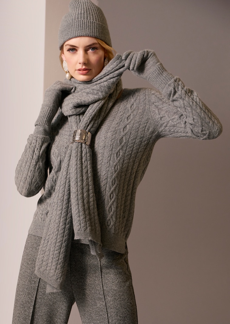 Kaschmir-Pullover mit V-Ausschnitt