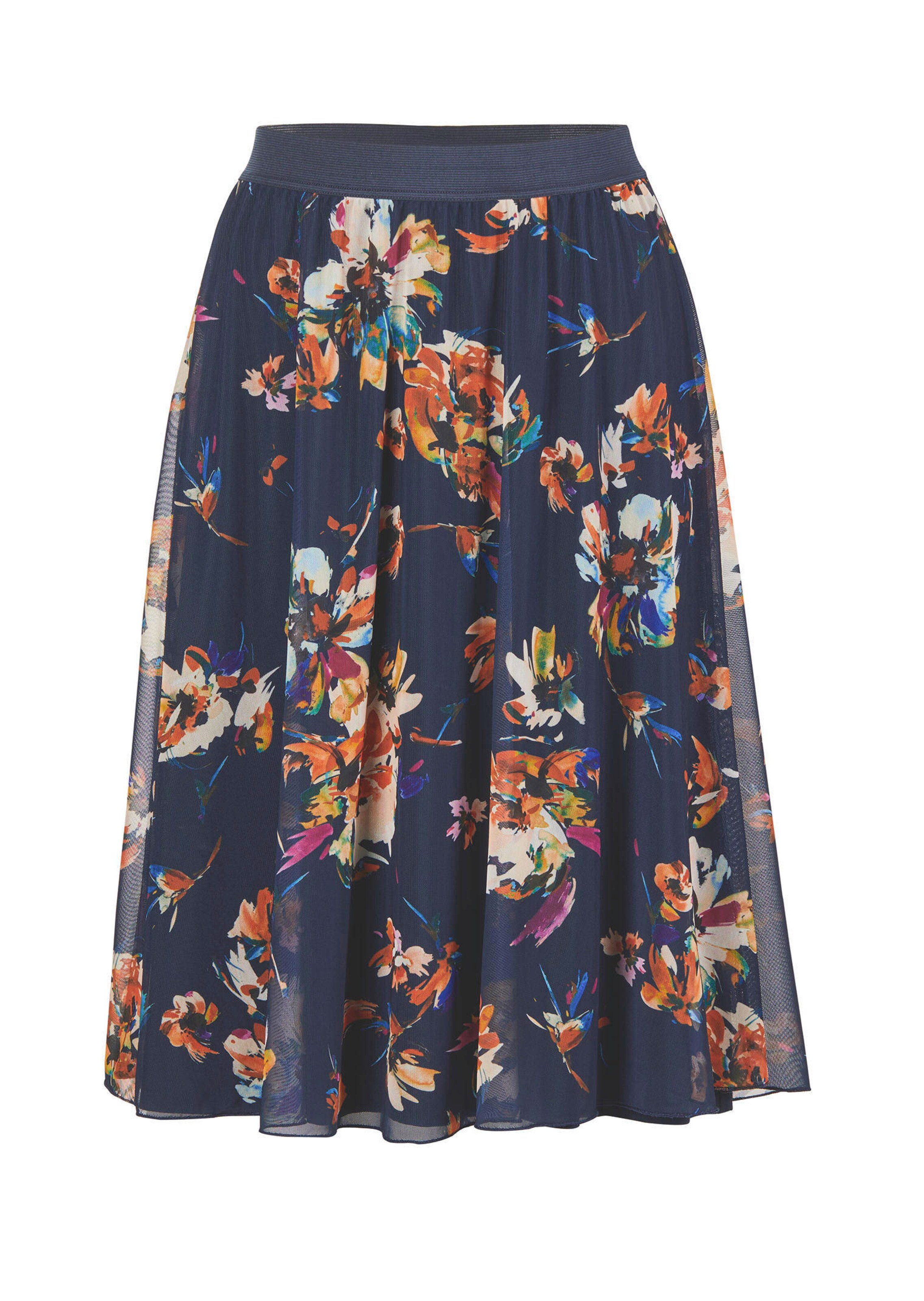 Mesh rok met bloemenprint