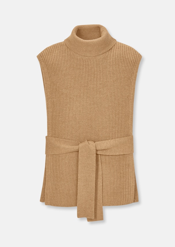 Knitted jumper with turtleneck and tie ribbon 5
