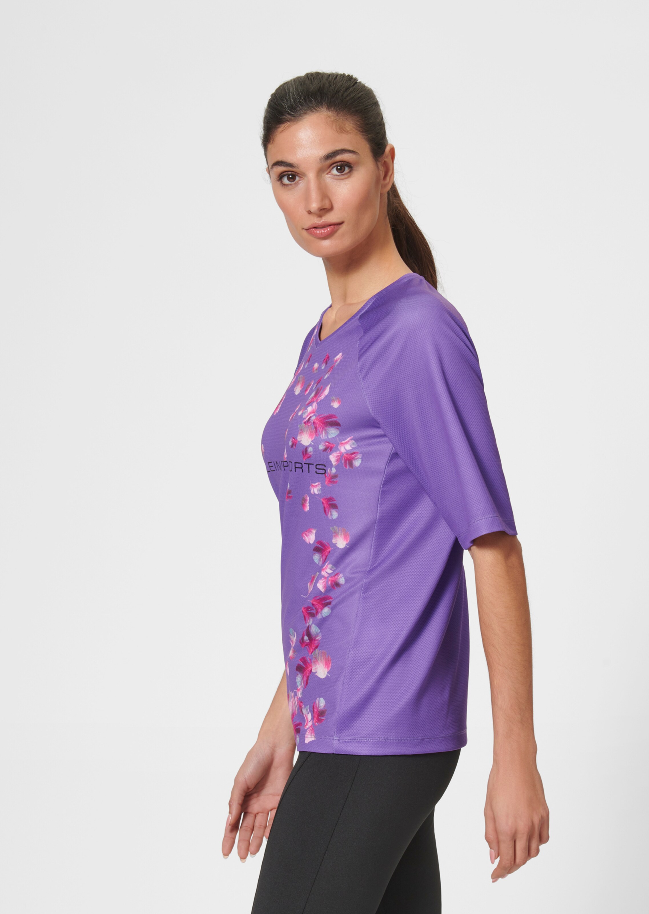 T-shirt - Volanté pointelle modal violet main image 1
