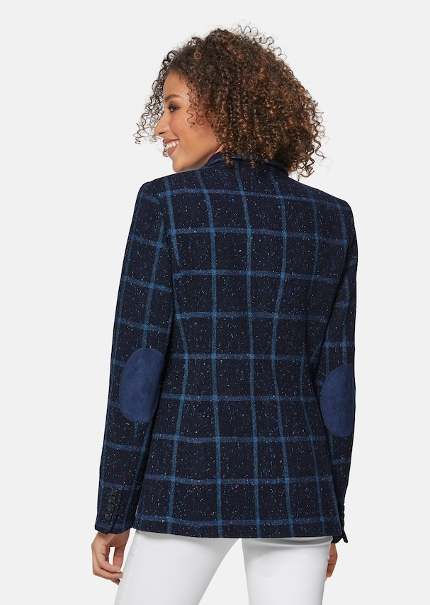 Double-breasted checked blazer in virgin wool 2