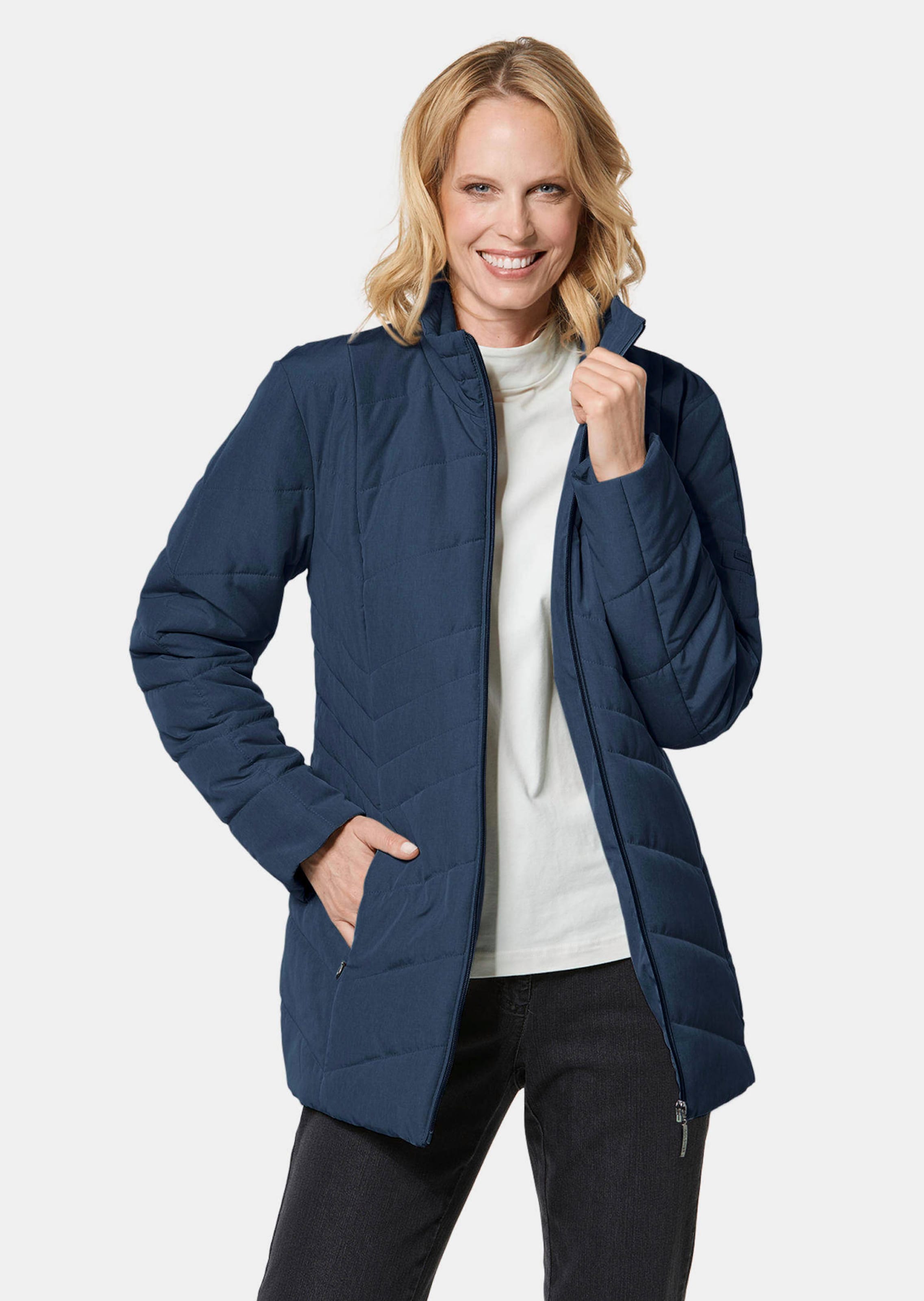 Warme Steppjacke in Jeansoptik