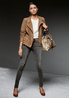 Enge Jeans mit Raffung thumbnail 2