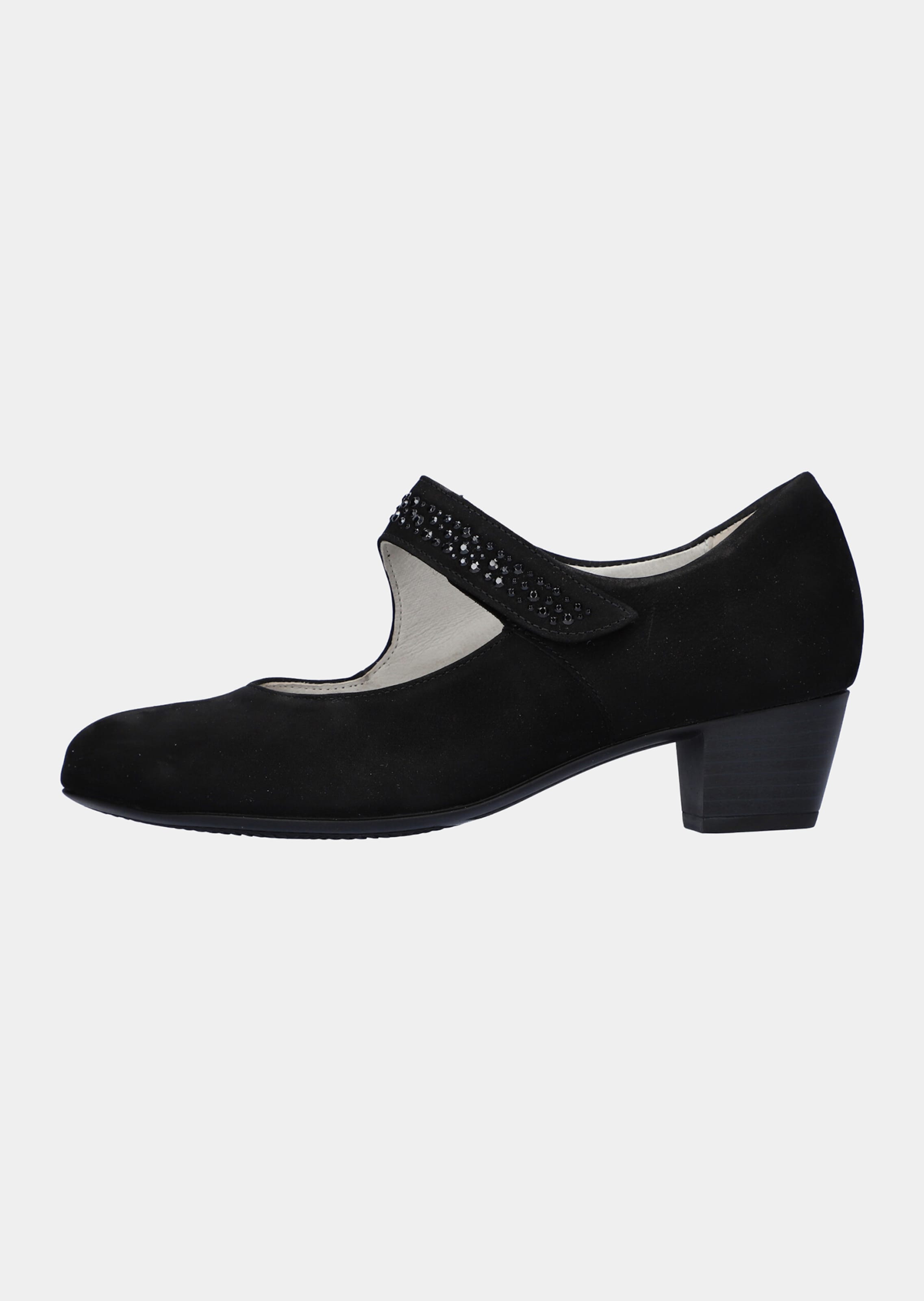 Escarpins en cuir nubuck avec petits strass scintillants