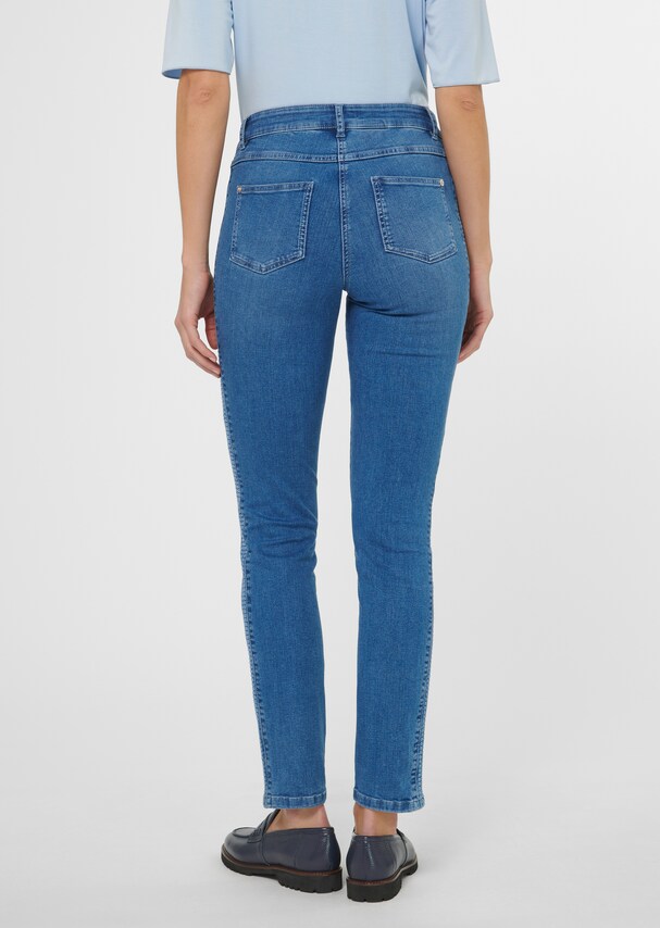 Stretch skinny fit jeans with decorative side trim 2